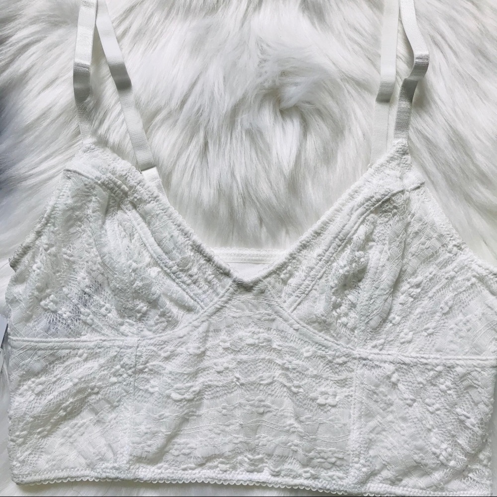 Free people white bralette lace bra NWT beautiful - Picture 3 of 8
